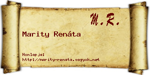 Marity Renáta névjegykártya